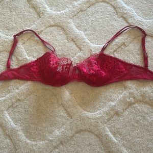 Victoria’s Secret red lace half pad bra